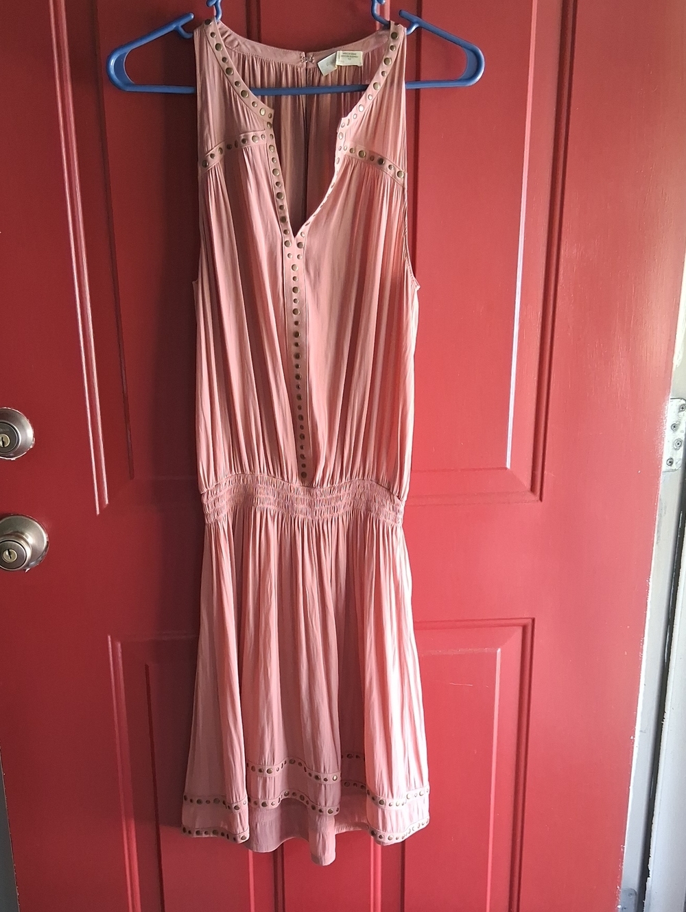 Ramy Brook Sleeveless Pink Stud-Trim Dress